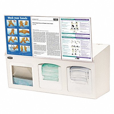 BOWMAN DISPENSERS FM0040213 Face Mask Dispenser Clear/White Plastic