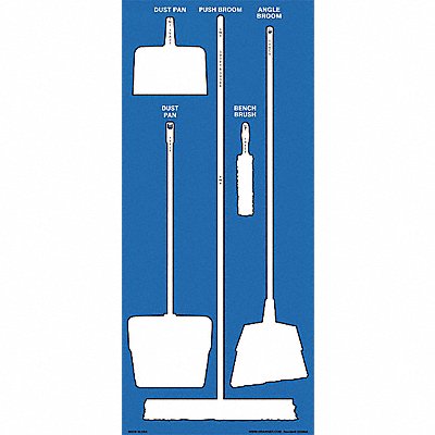 GRAINGER 34GN44 Shadow Board Accu-Shield Blue White