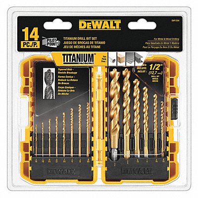 DEWALT DW1354 Jobber Length Drill Set 14pc HSS