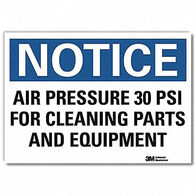 LYLE U51031RD10X7 Notice Sign 7 in x 10 in Reflective Sheeting