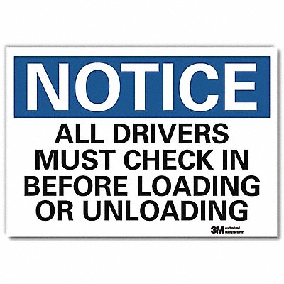 LYLE U51039RD10X7 Rflct Loading Unloading Lbl 7x10in Alum