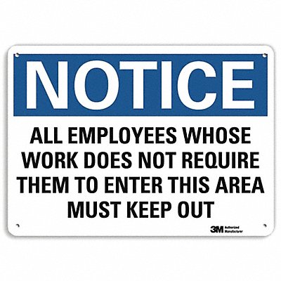 LYLE U51046NA10x7 Notice Sign 7 in x 10 in Aluminum