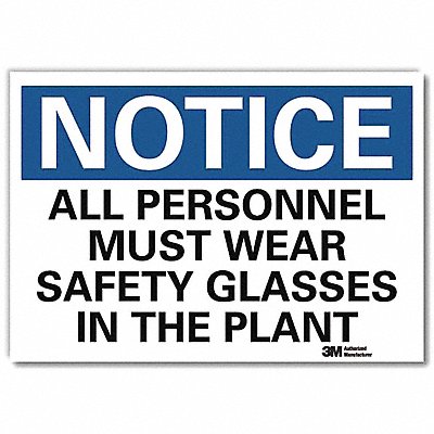 LYLE U51053RD14X10 Notice Sign 10 in x 14 in Reflective Sheeting