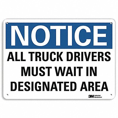 LYLE U51057NP14X10 Notice Sign 10 inx14 in Plastic