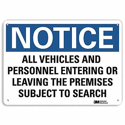 LYLE U51058NA10x7 Notice Sign 7 in x 10 in Aluminum