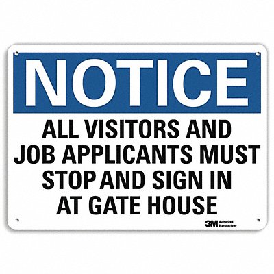 LYLE U51062RA10X7 Notice Sign 7 in x 10 in Aluminum