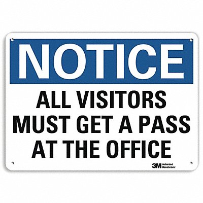 LYLE U51063NP14X10 Notice Sign 10 in x 14 in Plastic