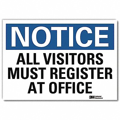 LYLE U51064RD10X7 Notice Sign 7inx10in Reflective Sheeting
