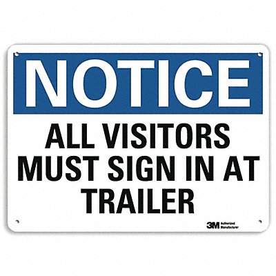 LYLE U51066NP14X10 Notice Sign 10 in x 14 in Plastic
