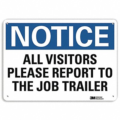 LYLE U51068NP14X10 Notice Sign 10 in x 14 in Plastic