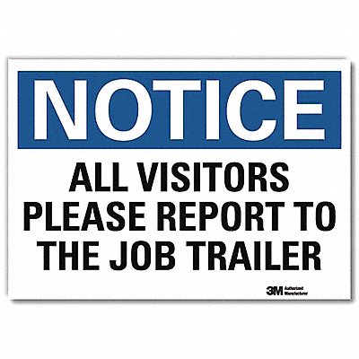 LYLE U51068RD10X7 Notice Sign 7inx10in Reflective Sheeting