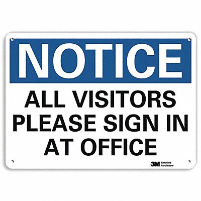 LYLE U51069NA10x7 Notice Sign 7 in x 10 in Aluminum