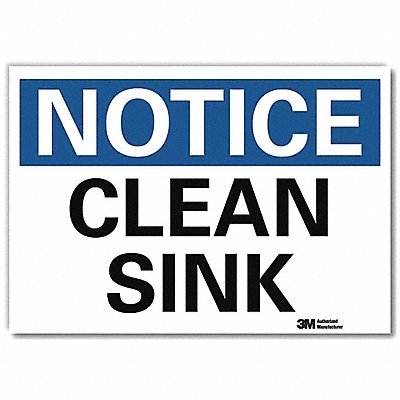 LYLE U51102RD14X10 Notice Sign 10x14in Reflective Sheeting