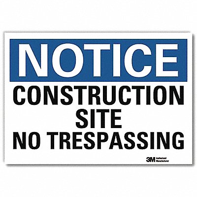 LYLE U51109RD14X10 Notice Sign 10 in x 14 in Reflective Sheeting