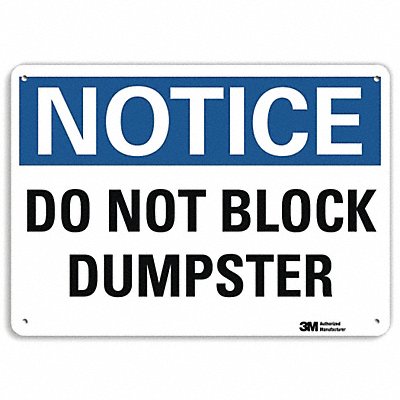 LYLE U51124RA10X7 Notice Sign 7 in x 10 in Aluminum