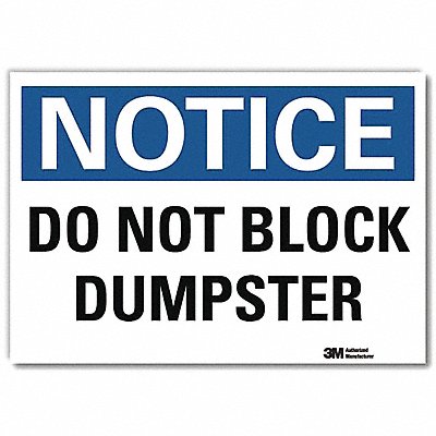 LYLE U51124RD10X7 Notice Sign 7inx10in Reflective Sheeting