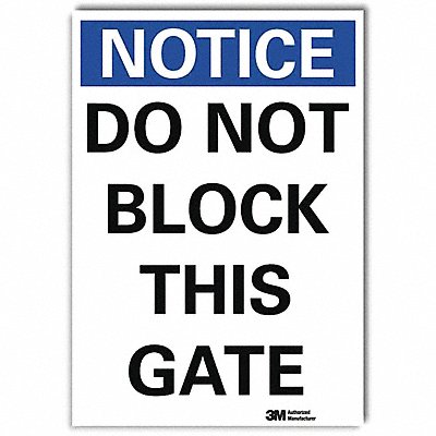 LYLE U51126RD10X14 Notice Sign 14x10in Reflective Sheeting