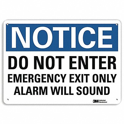 LYLE U51135NP14X10 Notice Sign 10 in x 14 in Plastic