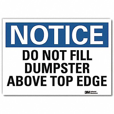 LYLE U51136RD14X10 Notice Sign 10x14in Reflective Sheeting