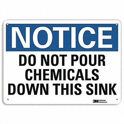 LYLE U51139NA14x10 Notice Sign 10 in x 14 in Aluminum
