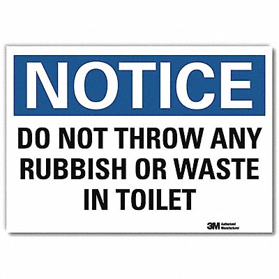 LYLE U51147RD7X5 Notice Sign 5inx7in Reflective Sheeting