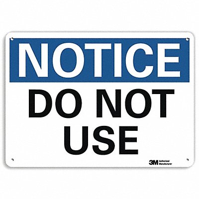 LYLE U51150RA14X10 Notice Sign 10 in x 14 in Aluminum