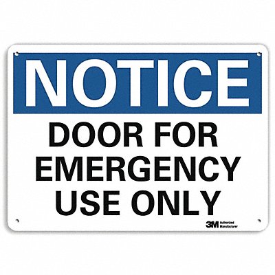 LYLE U51151NP14X10 Notice Sign 10 in x 14 in Plastic