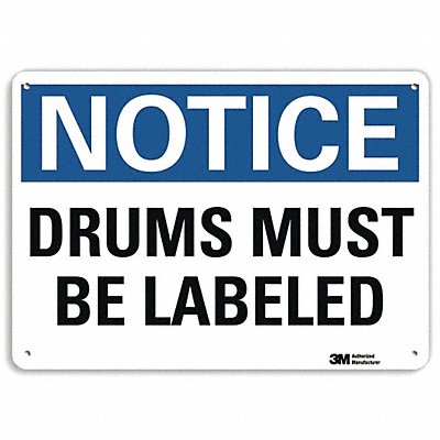 LYLE U51160RA14X10 Notice Sign 10 in x 14 in Aluminum