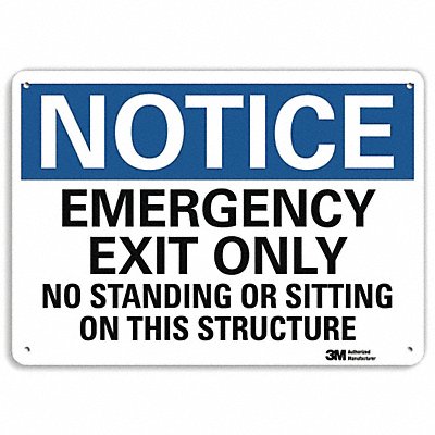 LYLE U51174NP14X10 Notice Sign 10 in x 14 in Plastic