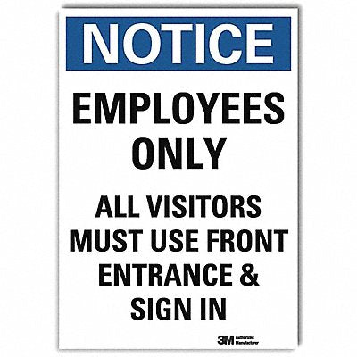 LYLE U51192RD5X7 Notice Sign 7inx5in Reflective Sheeting