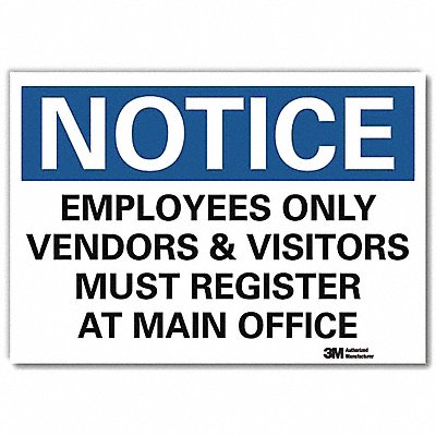 LYLE U51194RD10X7 Notice Sign 7inx10in Reflective Sheeting