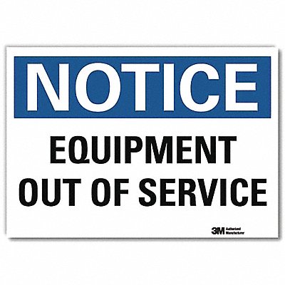 LYLE U51205RD7X5 Notice Sign 5inx7in Reflective Sheeting