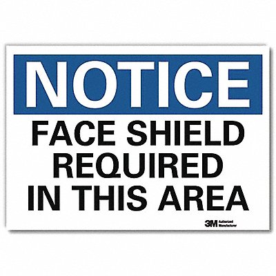 LYLE U51216RD7X5 Notice Sign 5 in x 7 in Reflective Sheeting