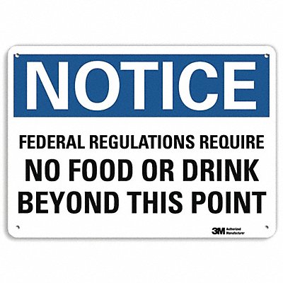LYLE U51217NA10x7 Notice Sign 7 in x 10 in Aluminum