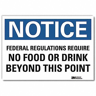 LYLE U51217RD7X5 Notice Sign 5inx7in Reflective Sheeting