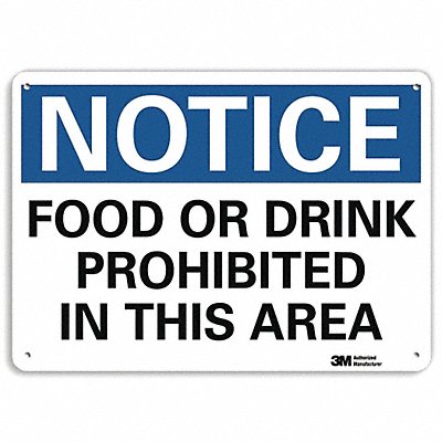 LYLE U51230NA10x7 Notice Sign 7 in x 10 in Aluminum