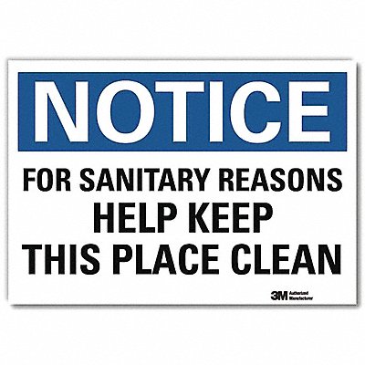 LYLE U51236RD14X10 Notice Sign 10 in x 14 in Reflective Sheeting