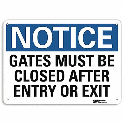 LYLE U51241RA14X10 Notice Sign 10 in x 14 in Aluminum