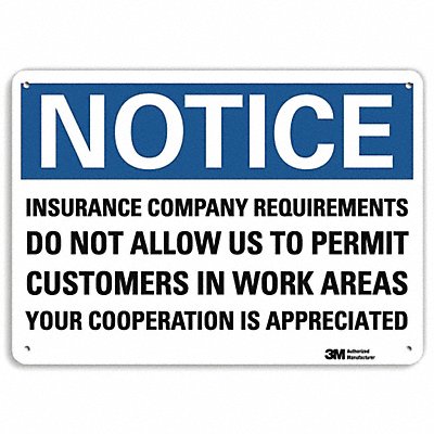 LYLE U51276RA10X7 Notice Sign 7 in x 10 in Aluminum