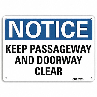 LYLE U51292NA10x7 Notice Sign 7 in x 10 in Aluminum