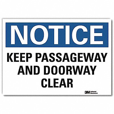 LYLE U51292RD7X5 Notice Sign 5inx7in Reflective Sheeting