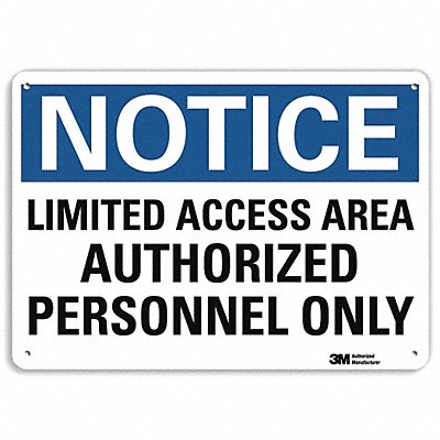 LYLE U51307NA10x7 Notice Sign 7 in x 10 in Aluminum