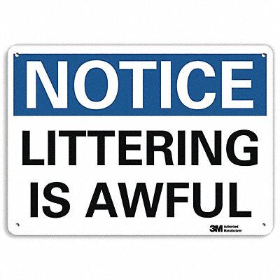 LYLE U51308NA10x7 Notice Sign 7 in x 10 in Aluminum