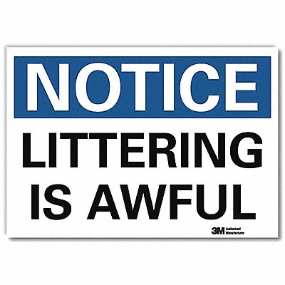 LYLE U51308RD14X10 Notice Sign 10x14in Reflective Sheeting