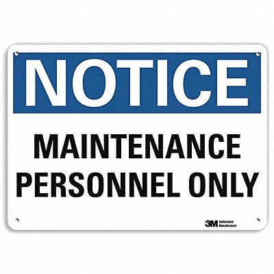 LYLE U51318NA10x7 Notice Sign 7 in x 10 in Aluminum