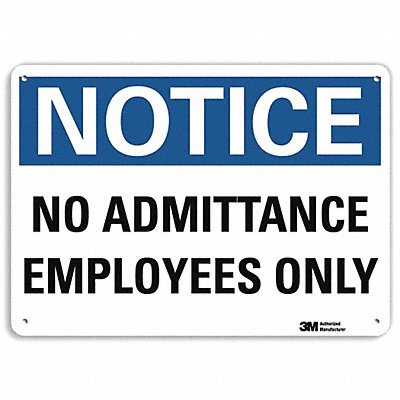 LYLE U51333NA10x7 Notice Sign 7 in x 10 in Aluminum