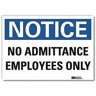 LYLE U51333RD10X7 Notice Sign 7 in x 10 in Reflective Sheeting