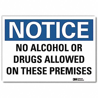 LYLE U51337RD10X7 Notice Sign 7inx10in Reflective Sheeting