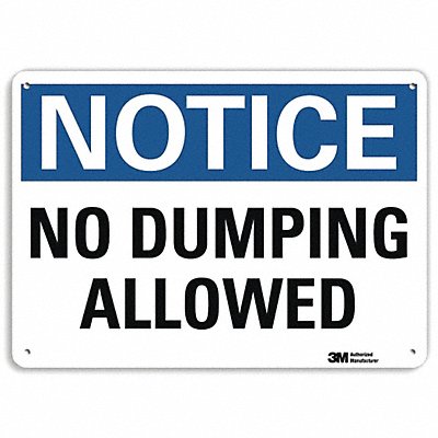LYLE U51365NA10x7 Notice Sign 7 in x 10 in Aluminum