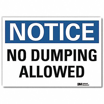 LYLE U51365RD14X10 Notice Sign 10x14in Reflective Sheeting